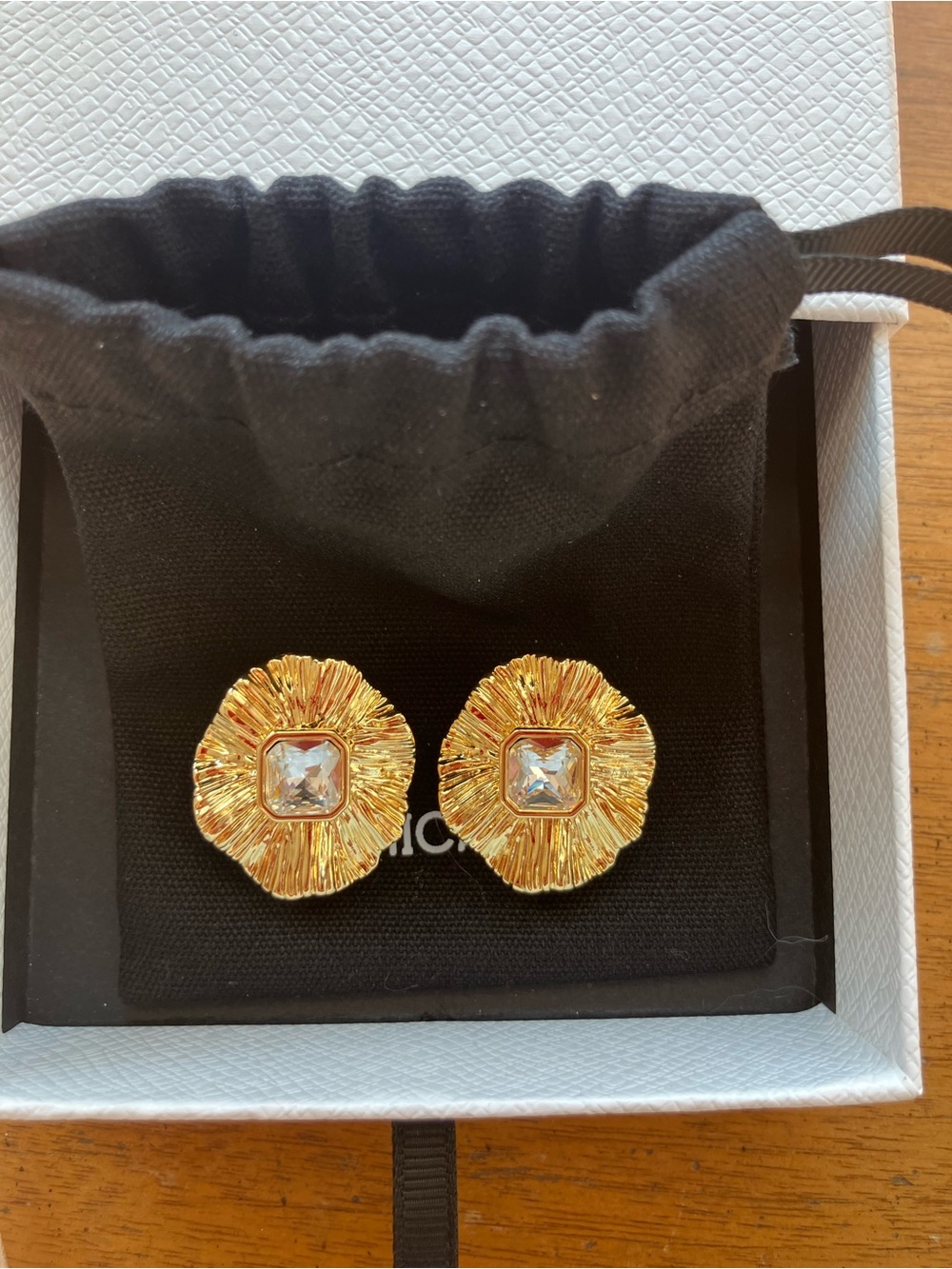Veronica Beard Gold Floral Earrings
